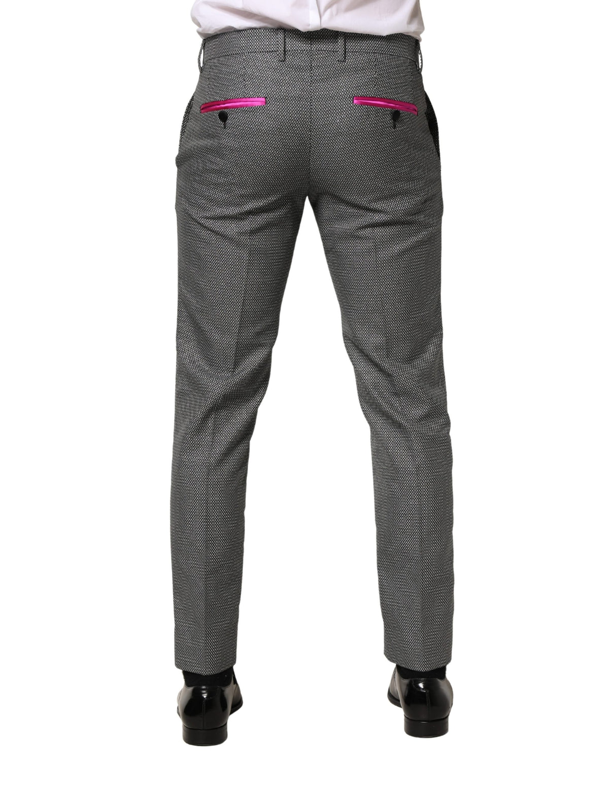 Dolce & Gabbana Gray Viscose Skinny Men Dress Trouser Pants