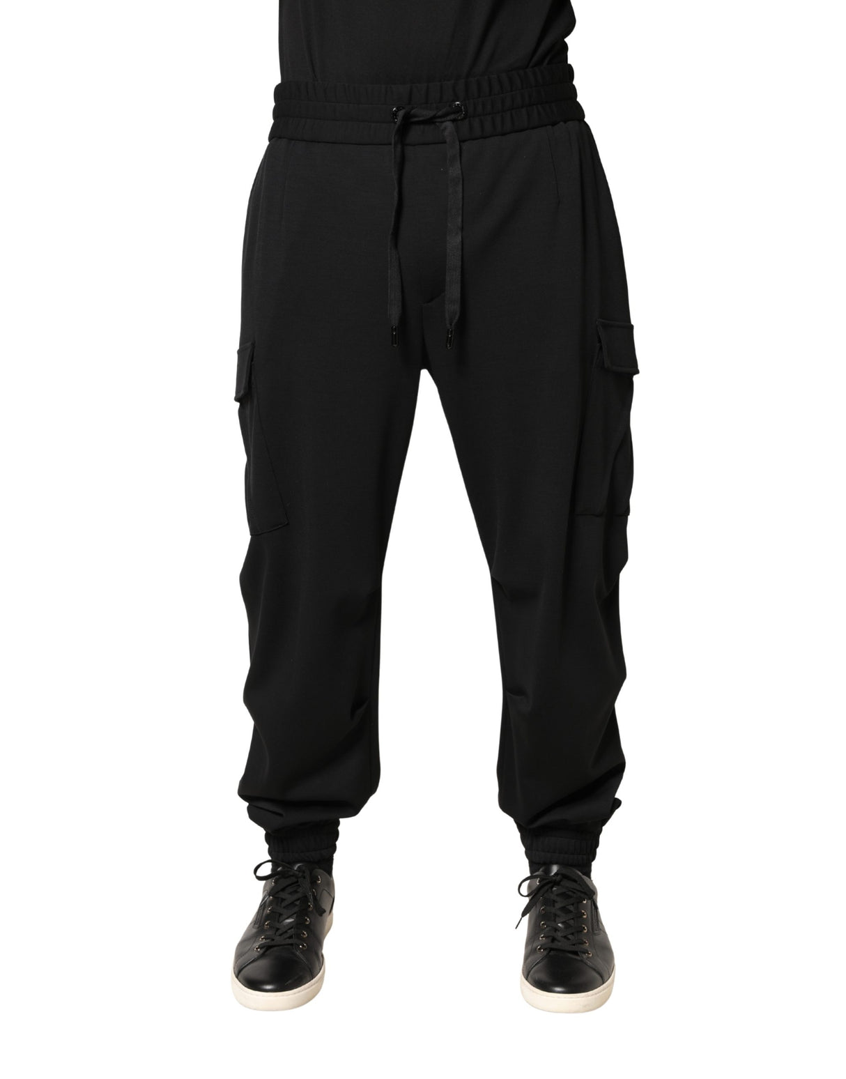 Dolce & Gabbana Black Polyester Cargo Jogger Men Trouser Pants