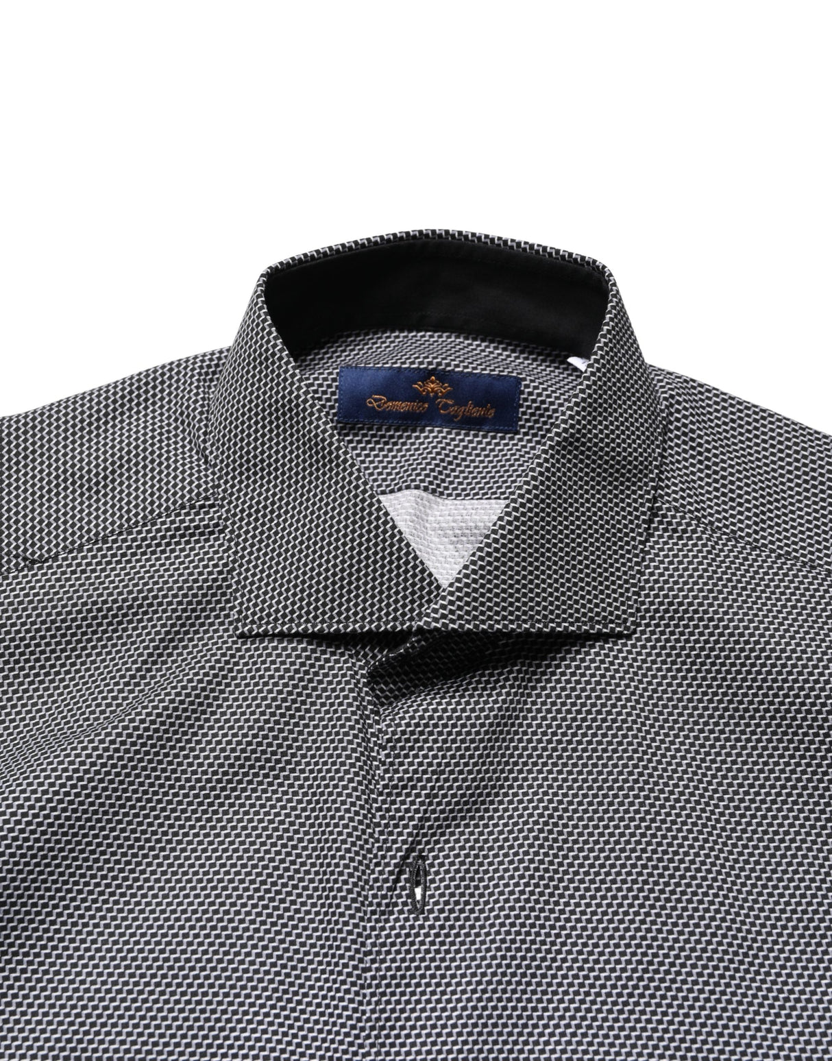 Domenico Tagliente Gray Patterned Long Sleeves Men Dress Shirt