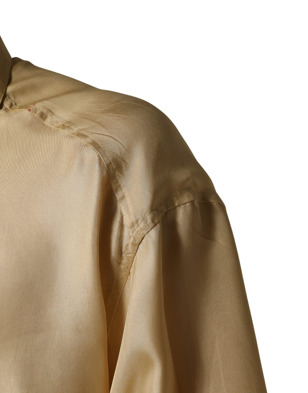 Dolce & Gabbana Yellow Silk Button Down Men Oversize Shirt