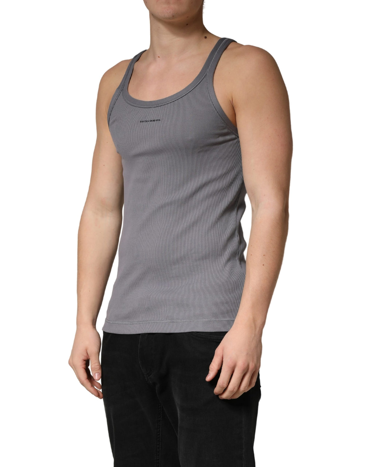 Dolce & Gabbana Gray Sleeveless Round Neck Tank Top T-shirt