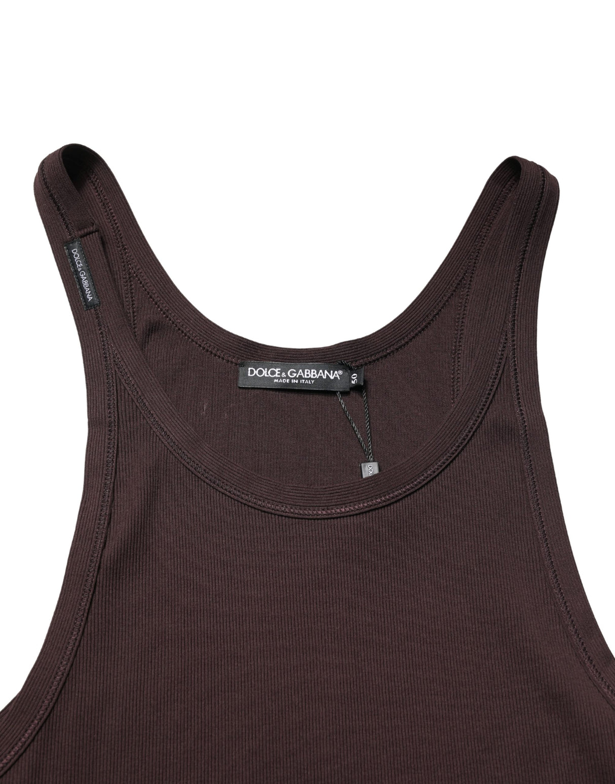 Dolce & Gabbana Brown Sleeveless Round Neck Tank Top T-shirt