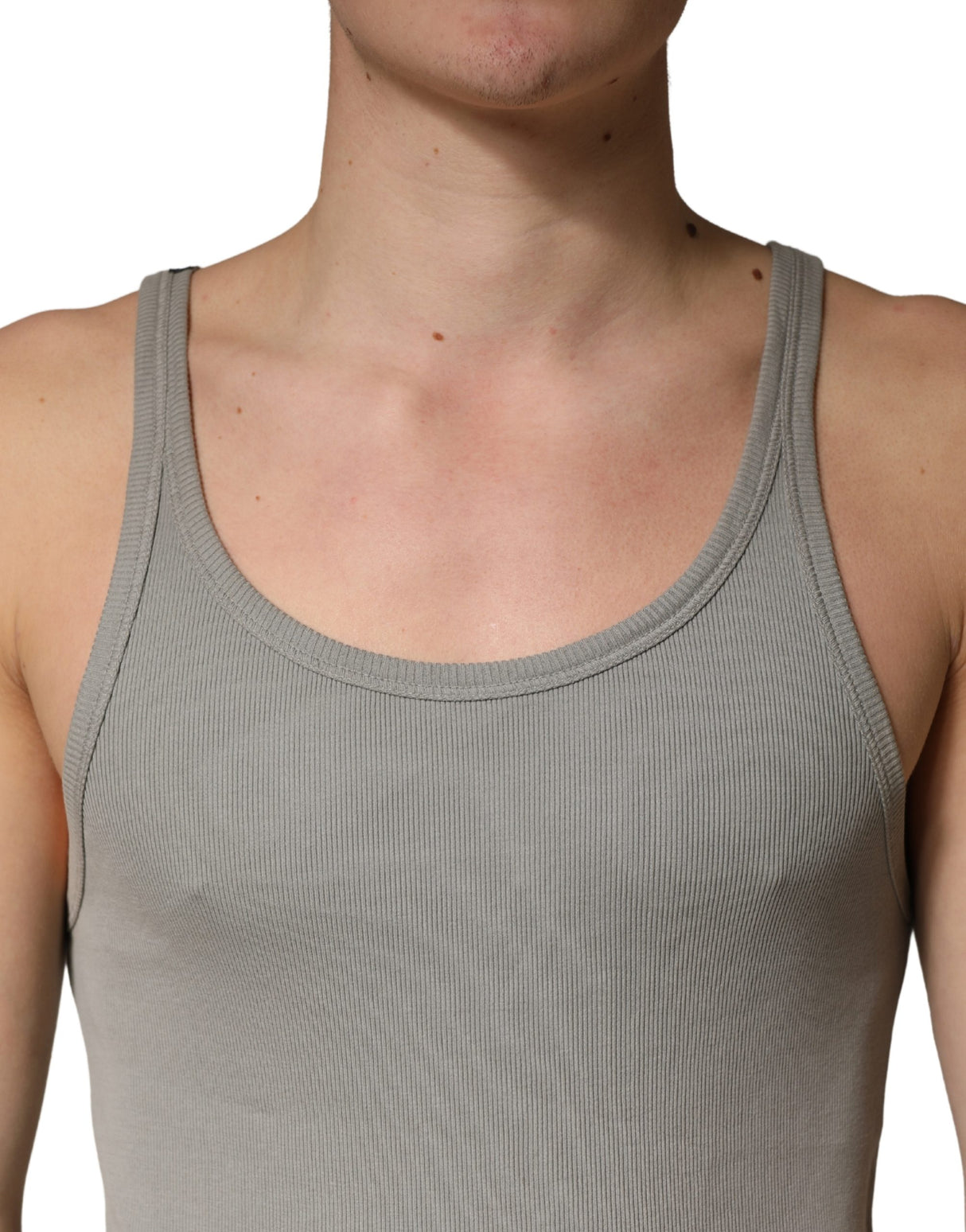 Dolce & Gabbana Gray Sleeveless Round Neck Tank Top T-shirt