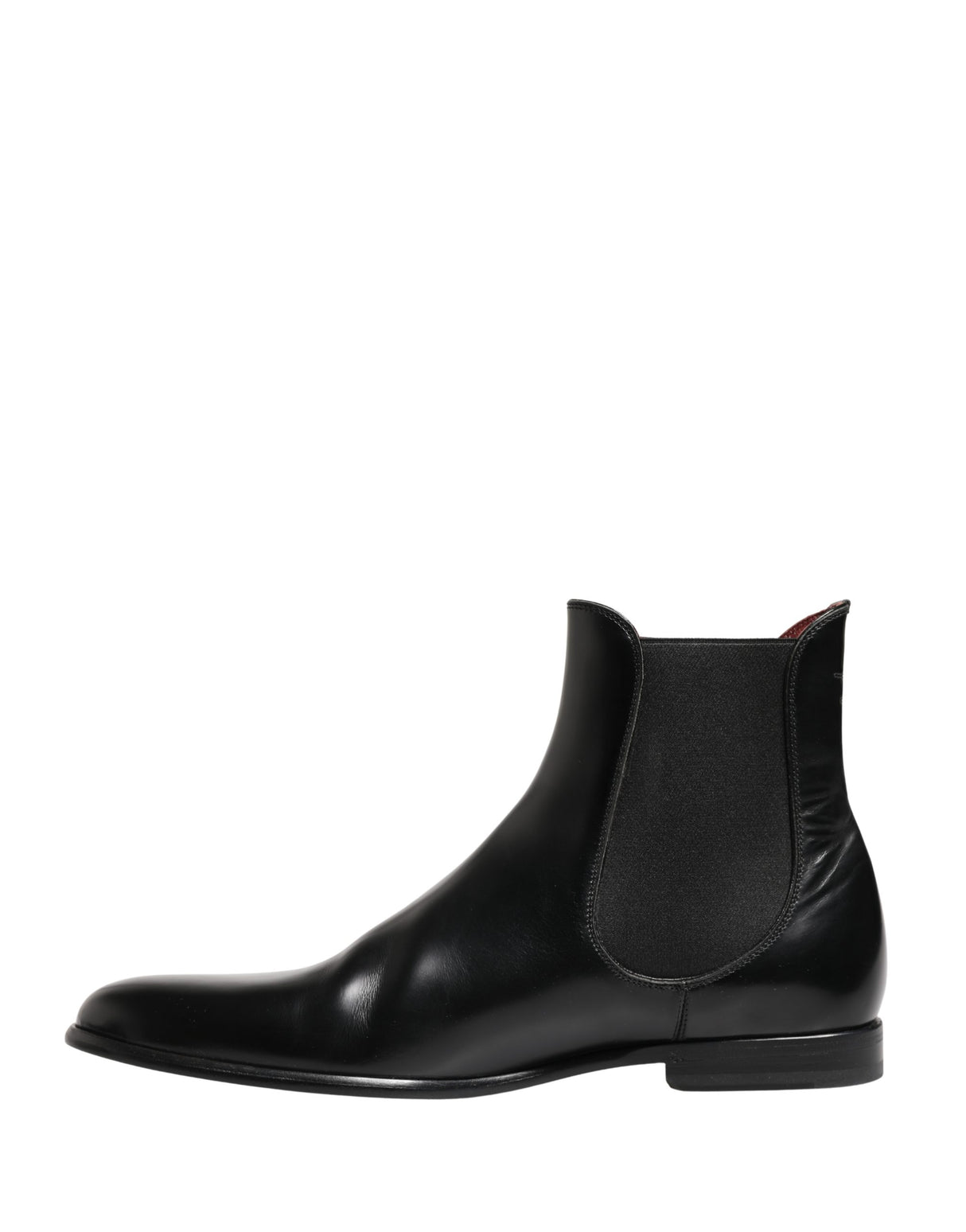 Dolce & Gabbana Black Leather Fur Men CHELSEA Boots Shoes