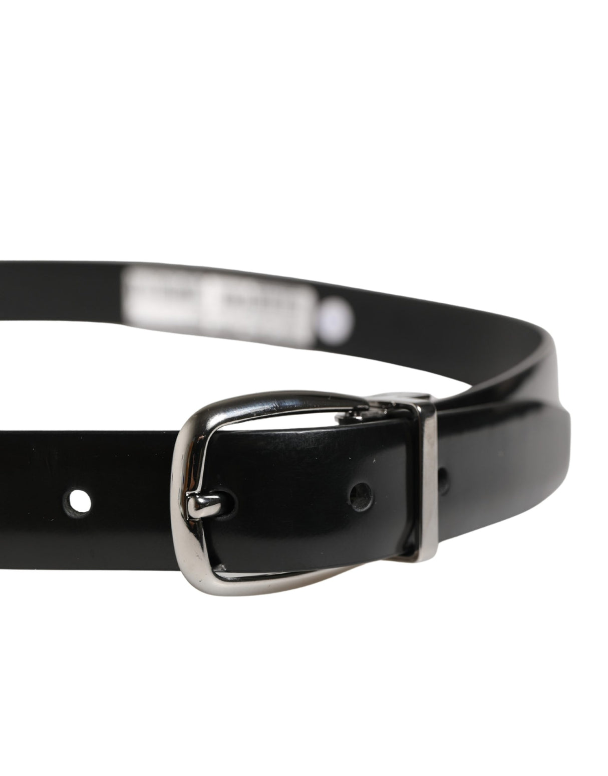 Dolce & Gabbana Men Black Classic Leather Metal Buckle Belt