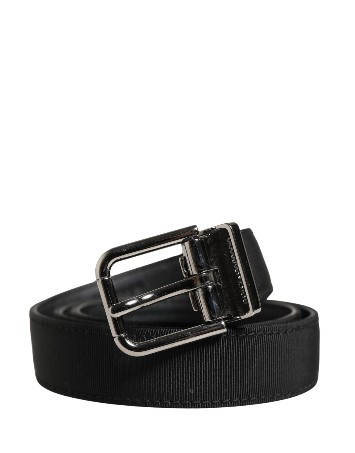 Dolce & Gabbana Men Black Viscose Leather Metal Buckle Belt