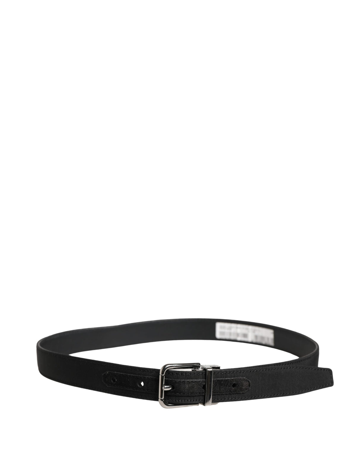 Dolce & Gabbana Men Black Viscose Leather Metal Buckle Belt