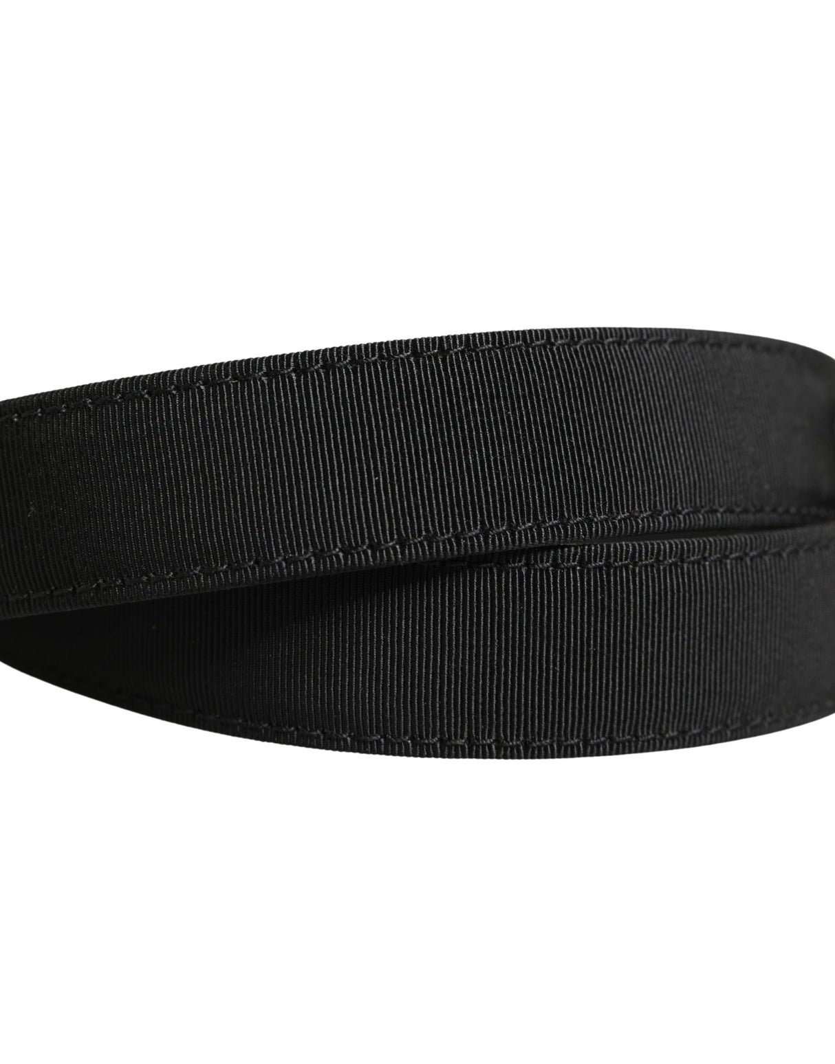 Dolce & Gabbana Men Black Viscose Leather Metal Buckle Belt