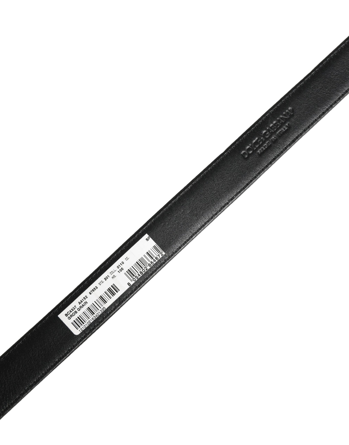 Dolce & Gabbana Men Black Viscose Leather Metal Buckle Belt