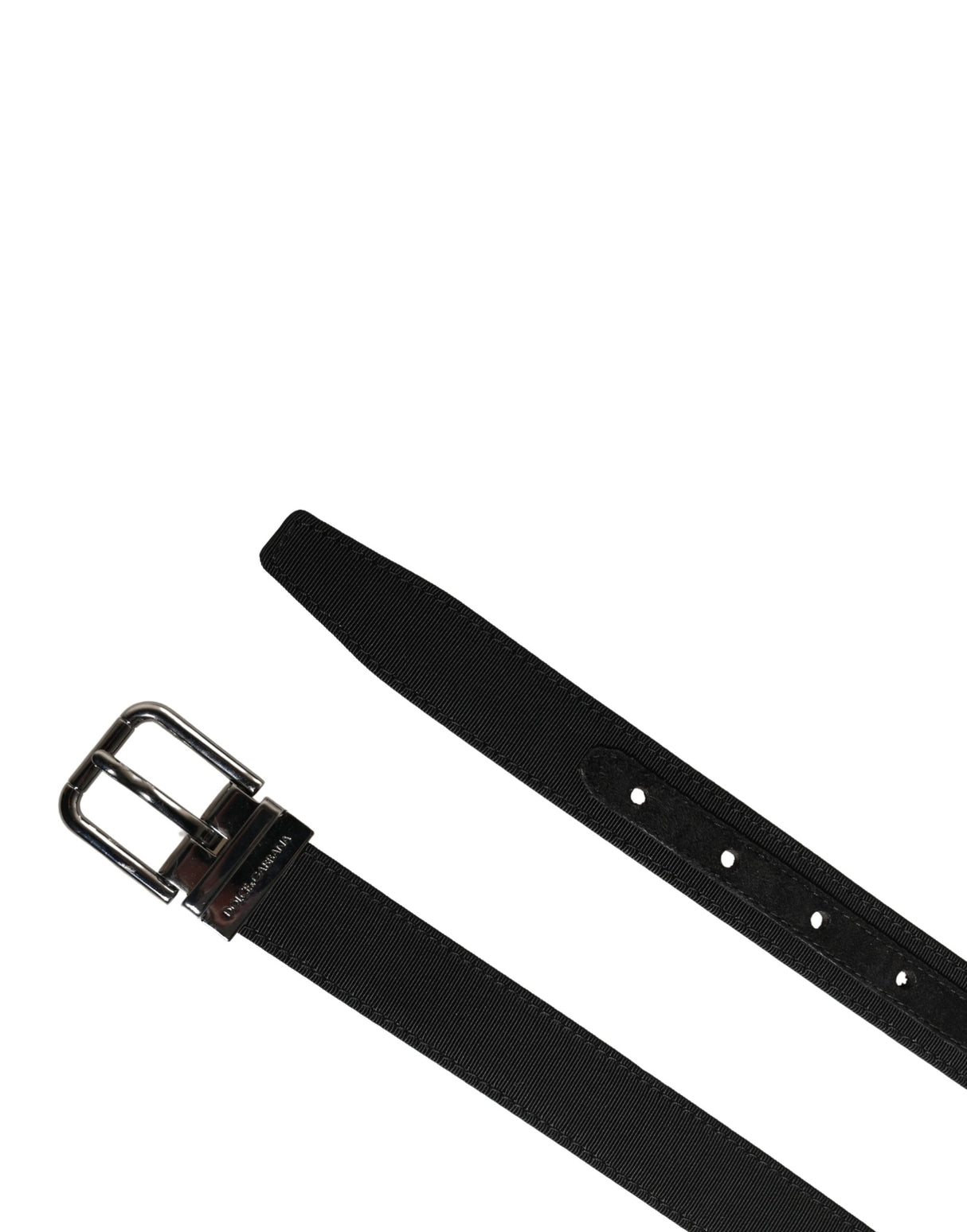 Dolce & Gabbana Men Black Viscose Leather Metal Buckle Belt