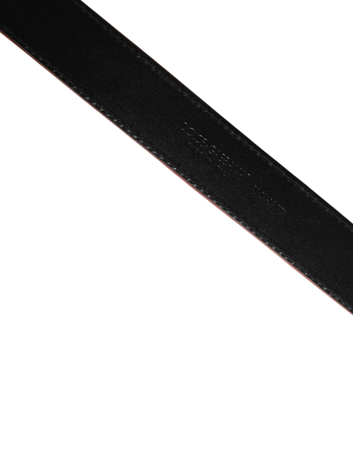 Dolce & Gabbana Men Beige Red Woven Leather Metal Buckle Belt