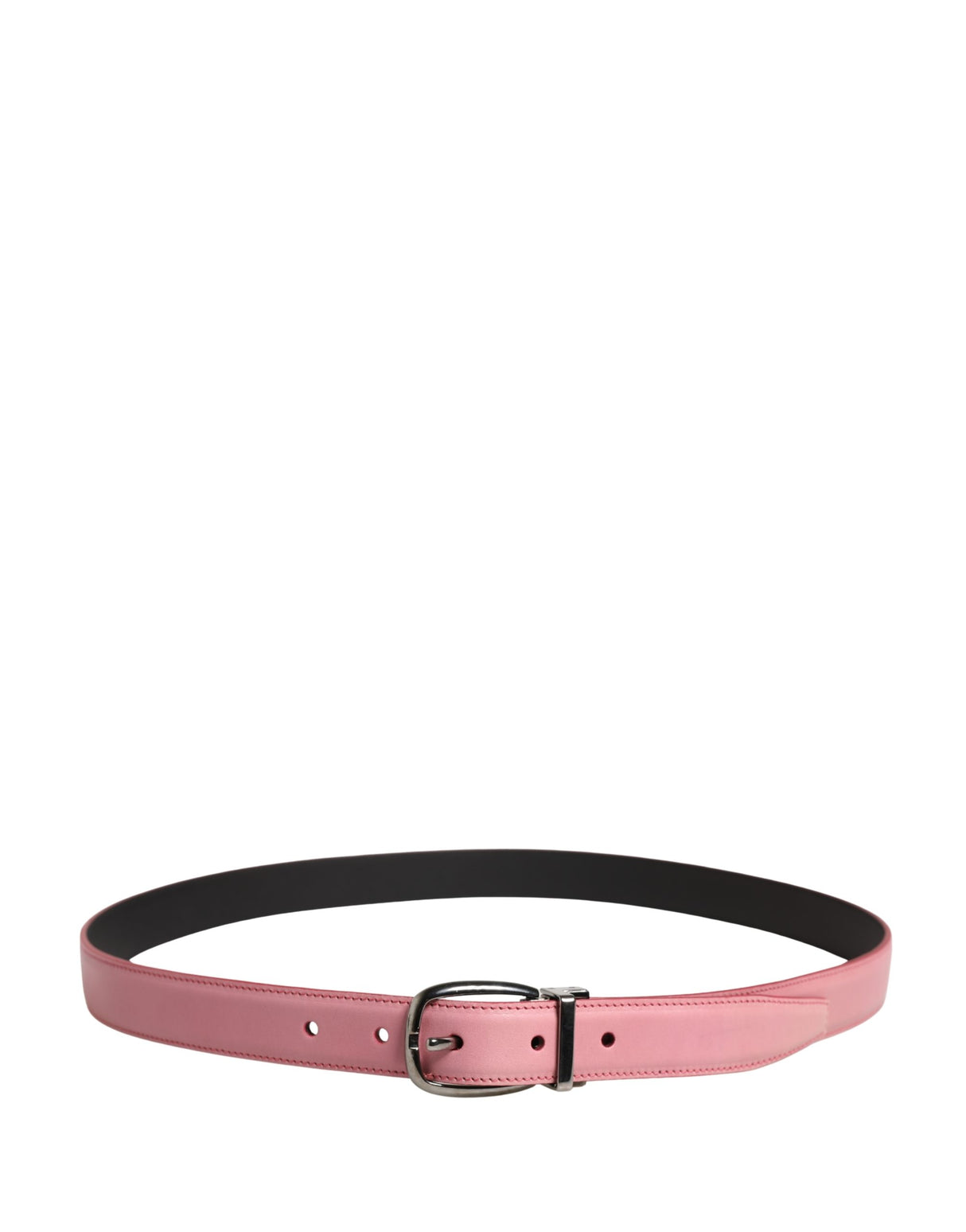 Dolce & Gabbana Men Pink Classic Leather Metal Buckle Belt