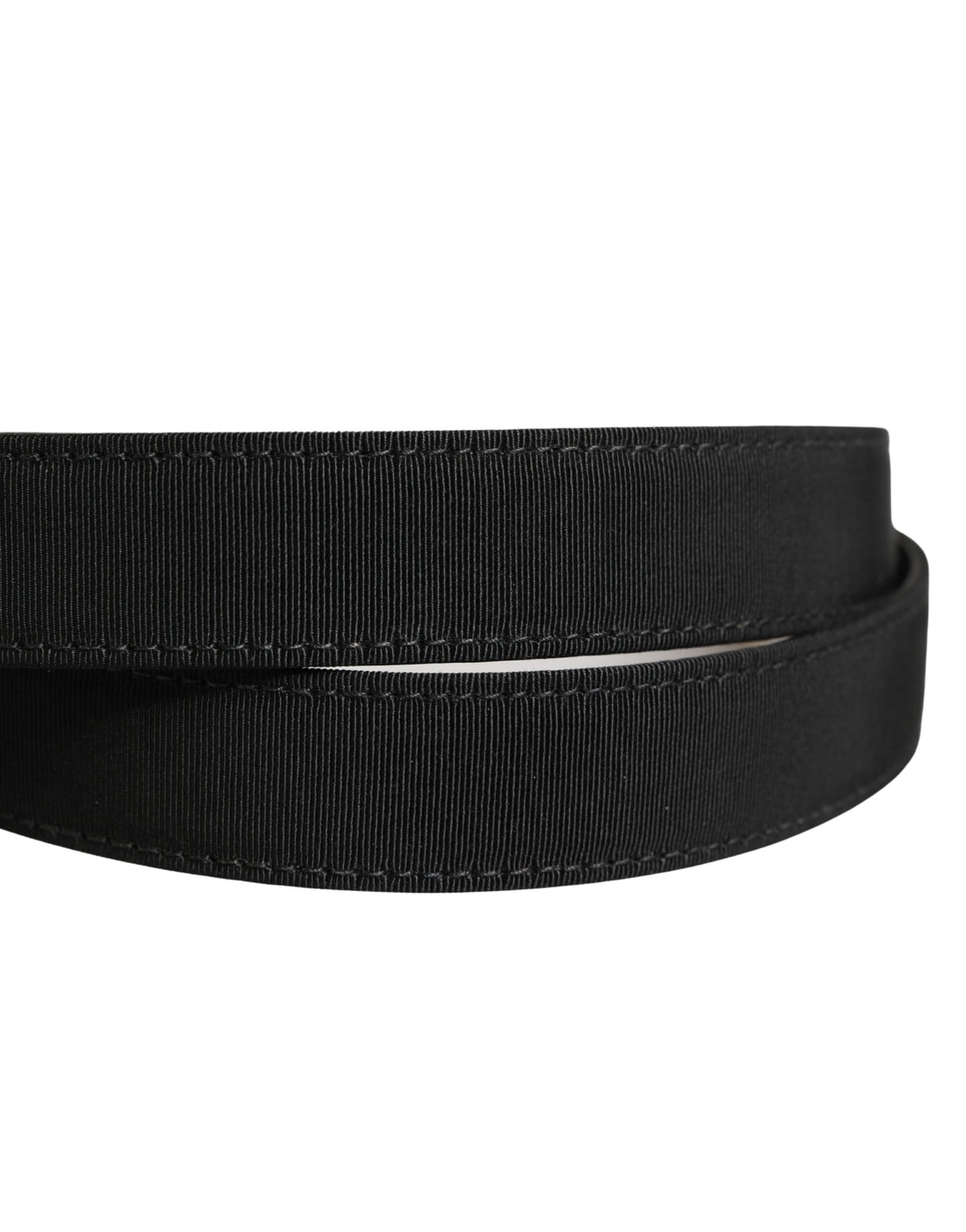 Dolce & Gabbana Black Viscose Leather Gold Metal Buckle Belt