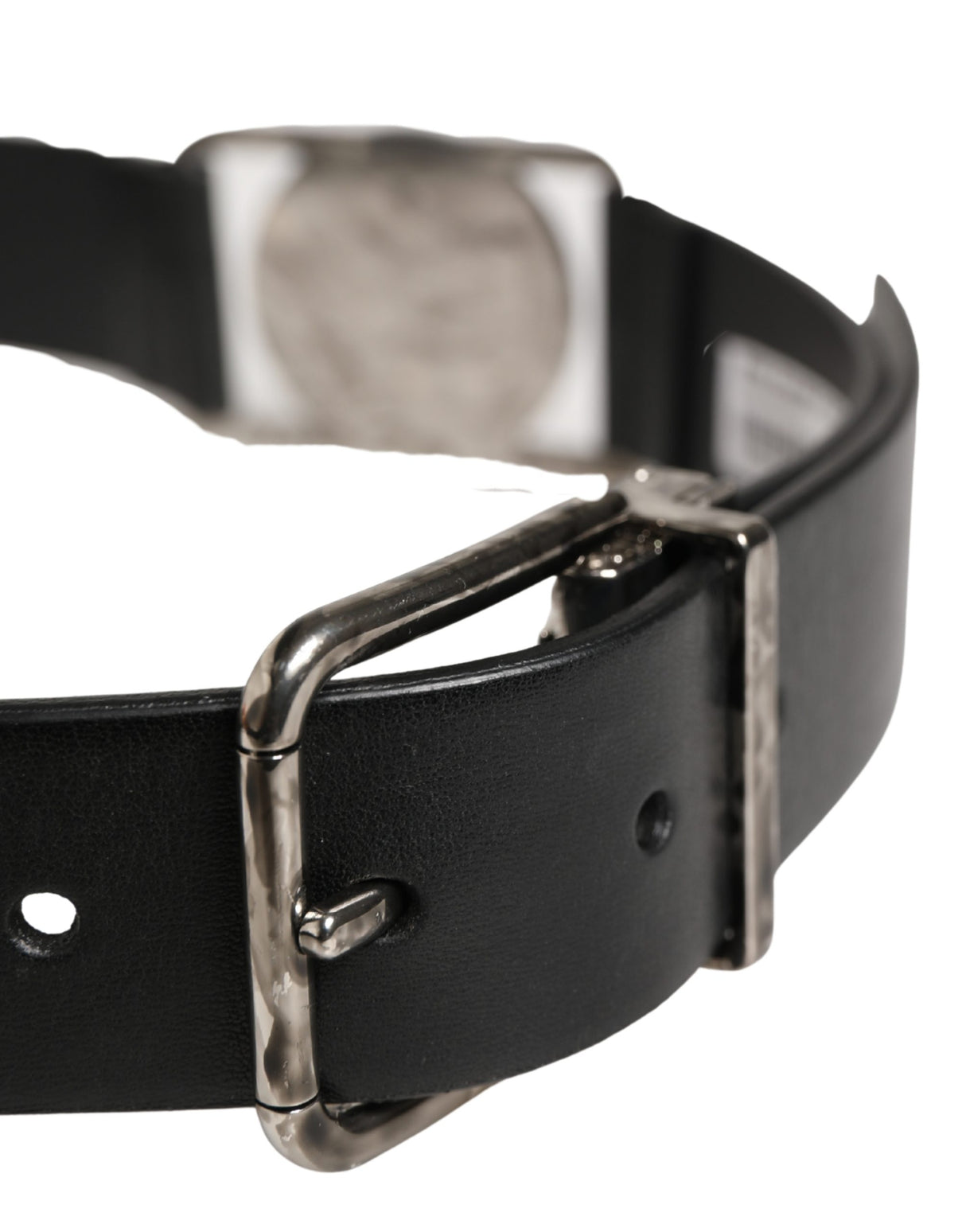Dolce & Gabbana Men Black Classic Leather Metal Buckle Belt