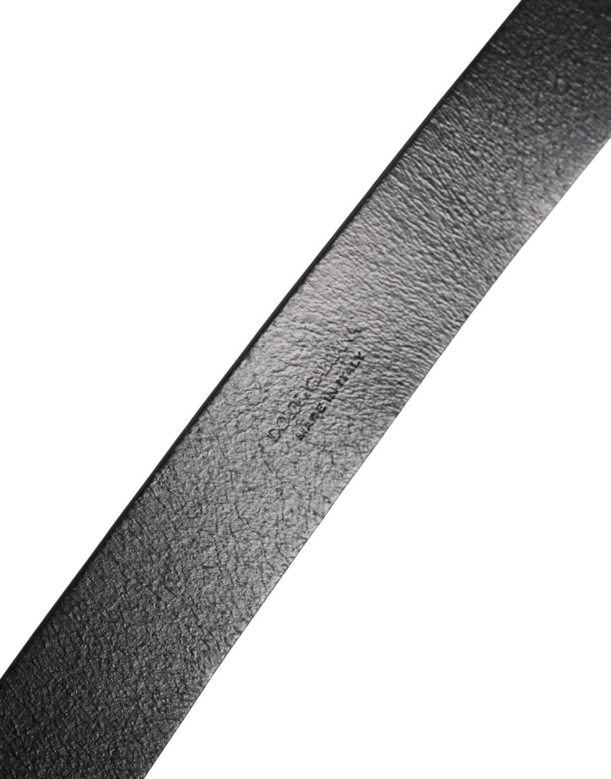 Dolce & Gabbana Black Calf Leather Silver Metal Buckle Belt