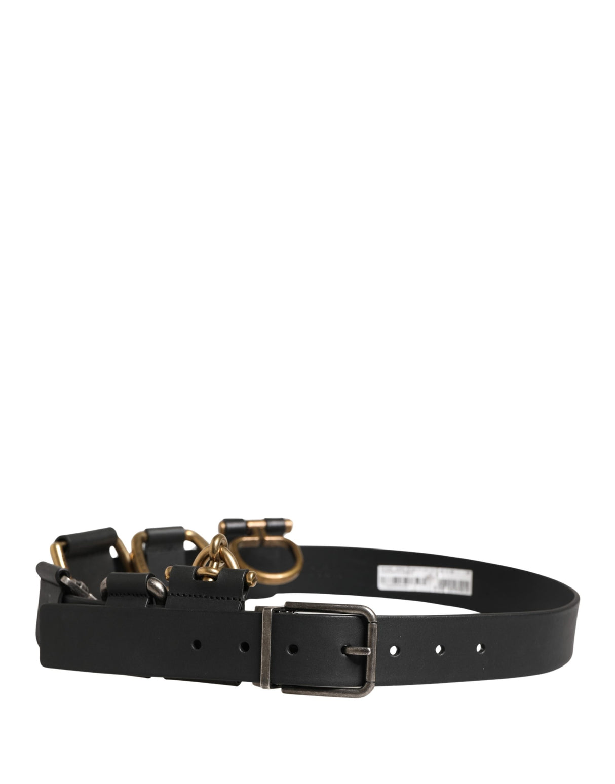 Dolce & Gabbana Men Black Classic Leather Metal Buckle Belt