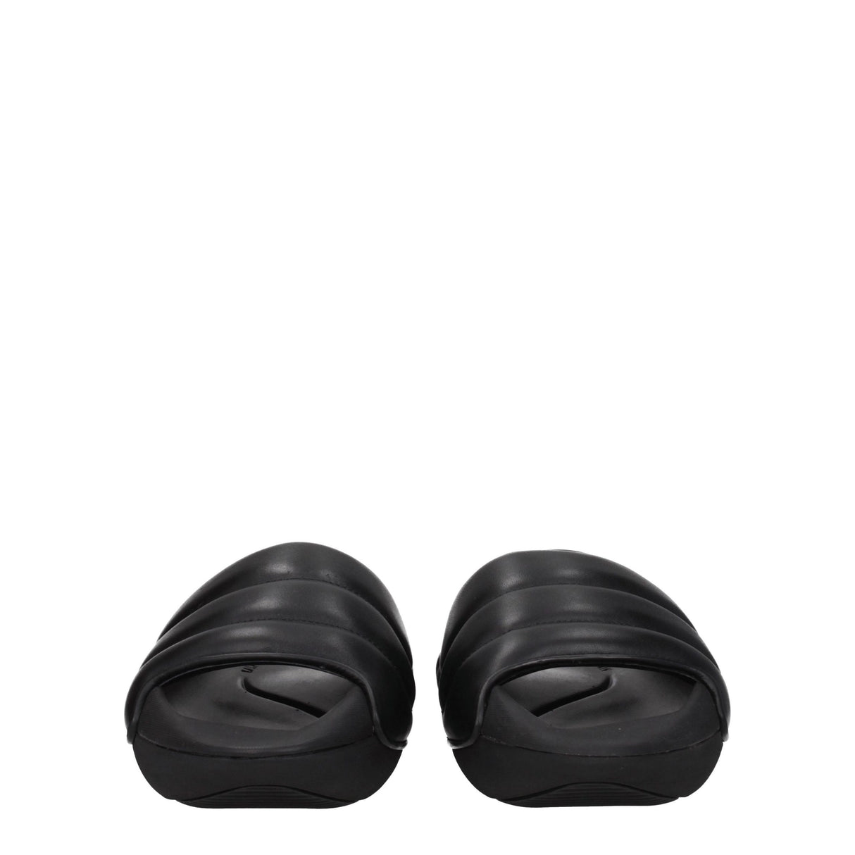Balmain Black Leather Slippers