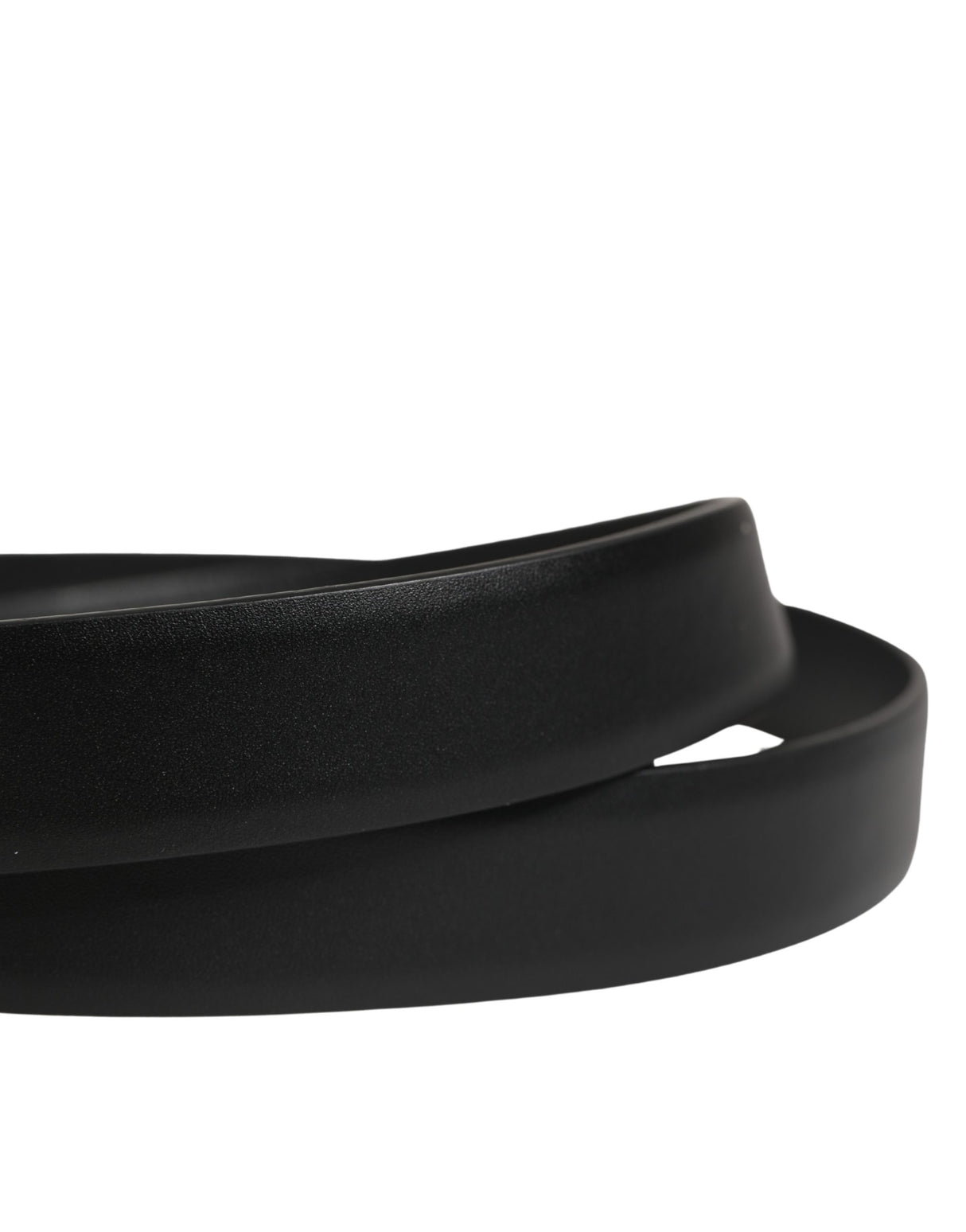 Dolce & Gabbana Men Black Classic Leather Metal Buckle Belt