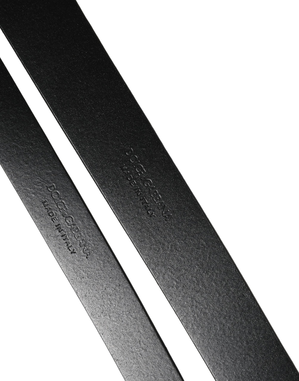 Dolce & Gabbana Black Double Strap Leather Silver Buckle Belt