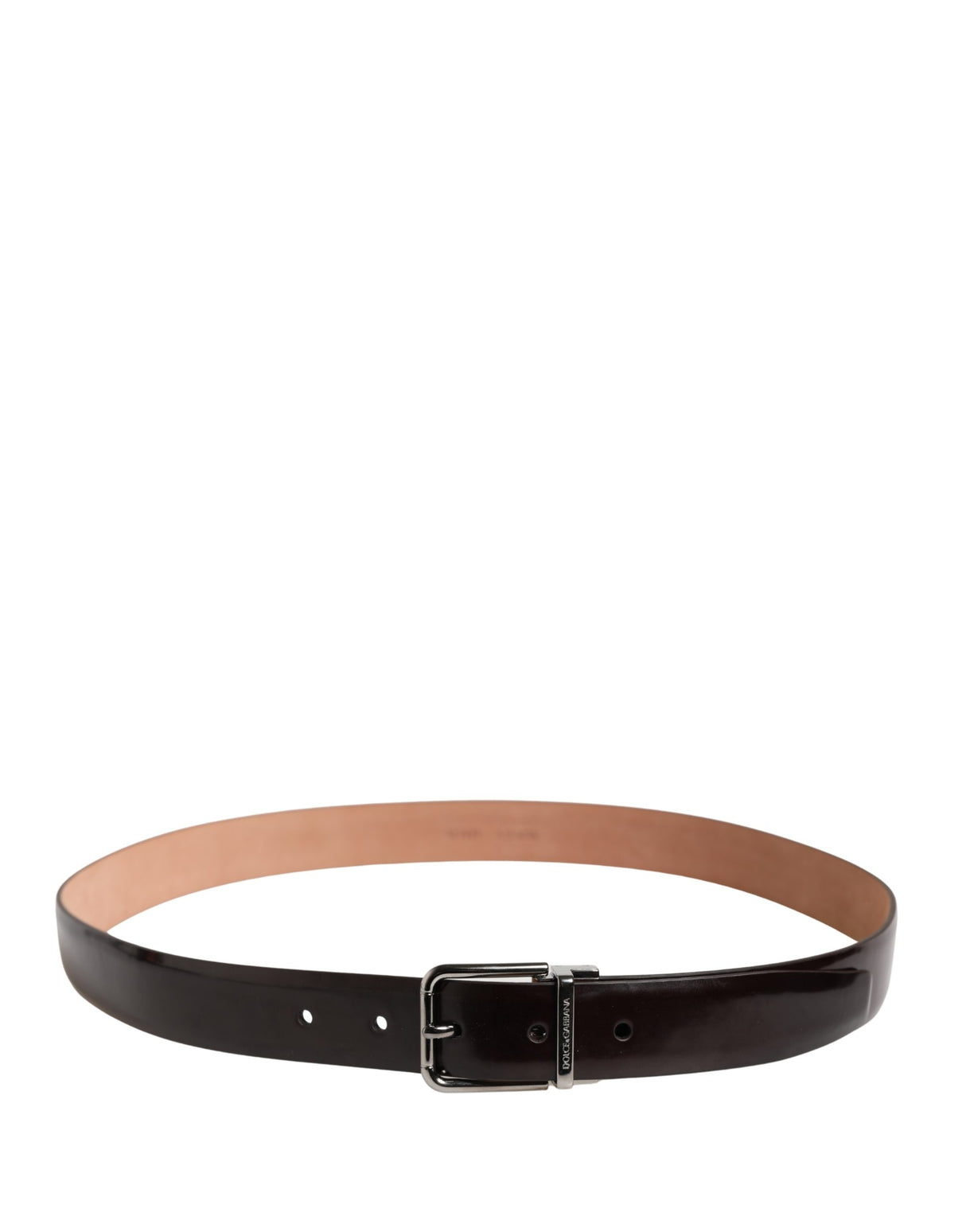 Dolce & Gabbana Men Black Calfskin Leather Metal Buckle Belt