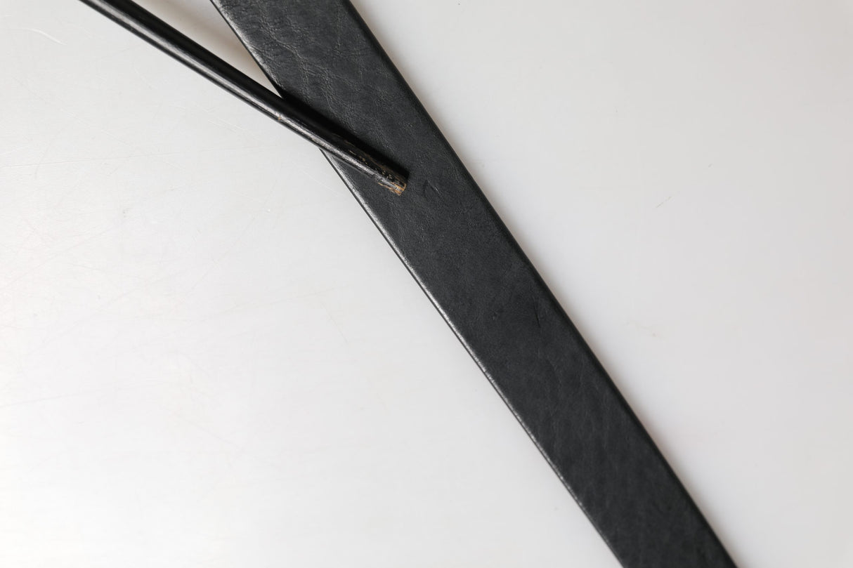 Dolce & Gabbana Men Black Classic Leather Logo Buckle Belt