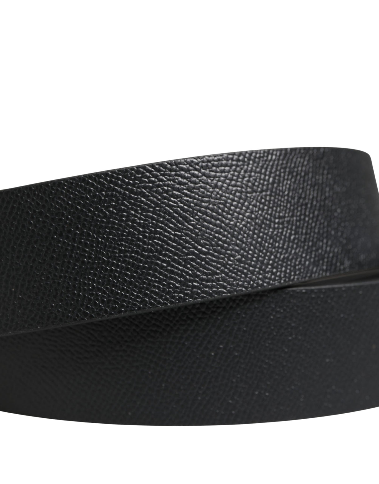 Dolce & Gabbana Men Black Classic Leather Metal Buckle Belt