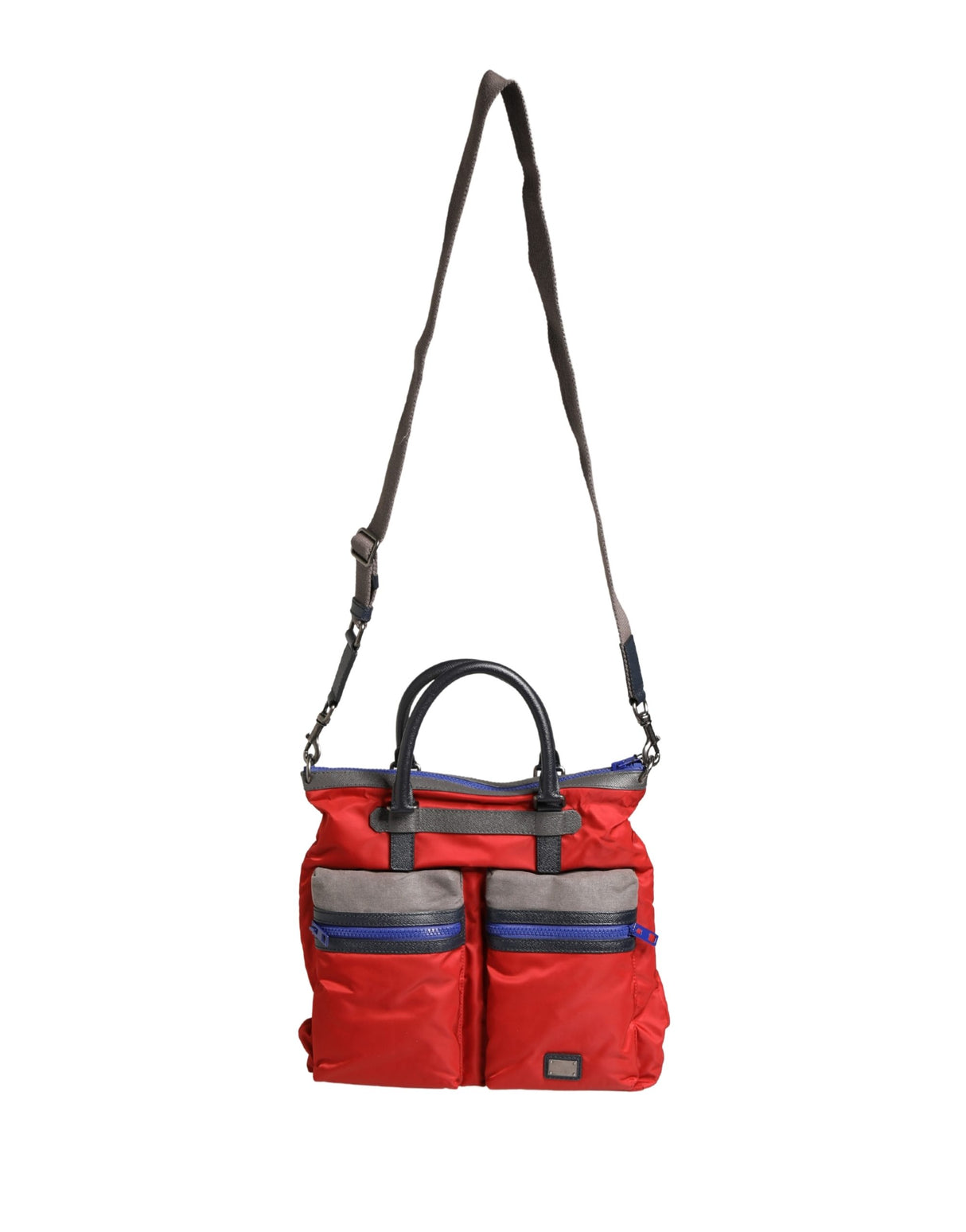 Dolce & Gabbana Red Nylon Multiple Compartments Tote Shoulder Borse Bag