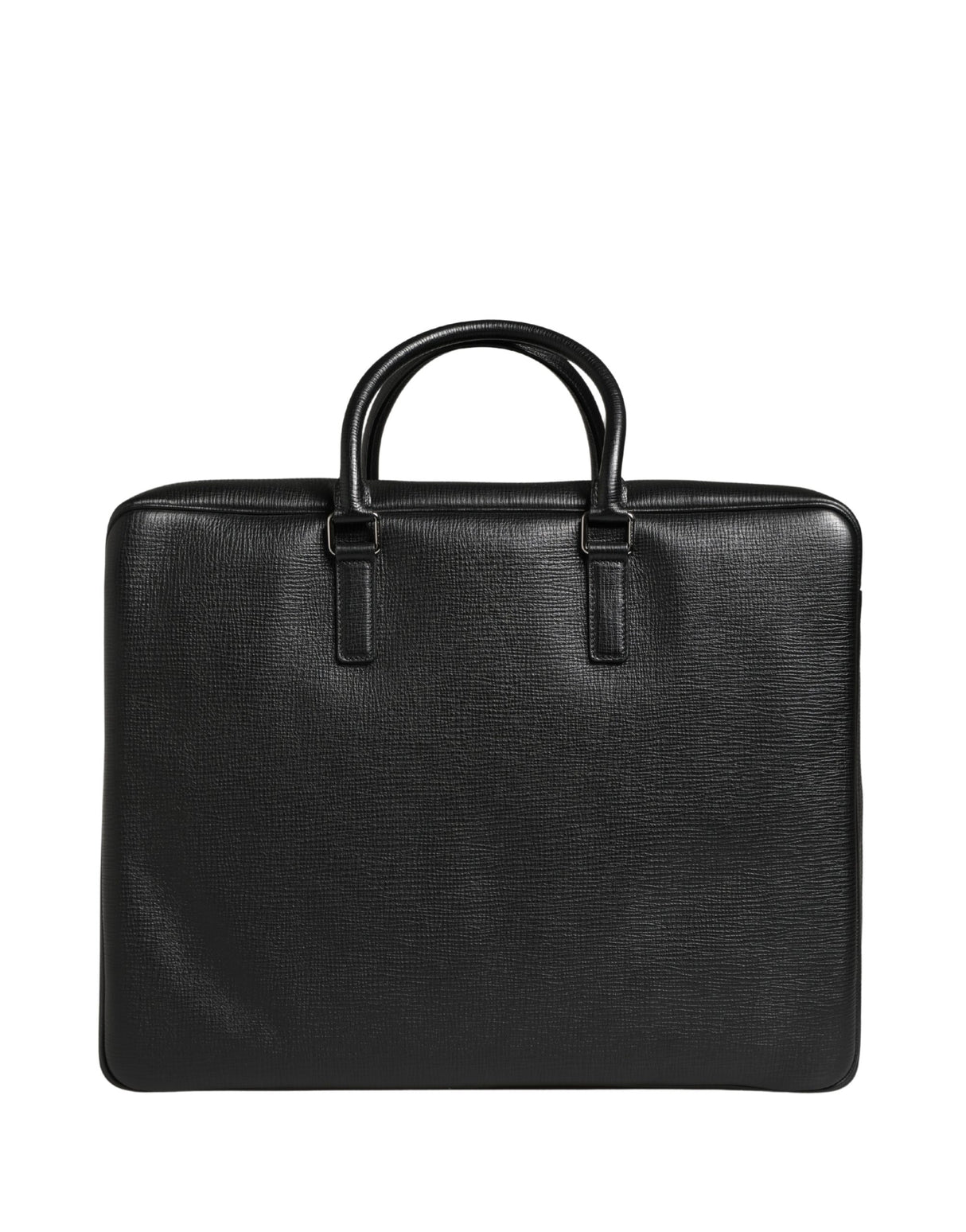 Dolce & Gabbana Black Car Man Applique Leather Weekender Borse Bag