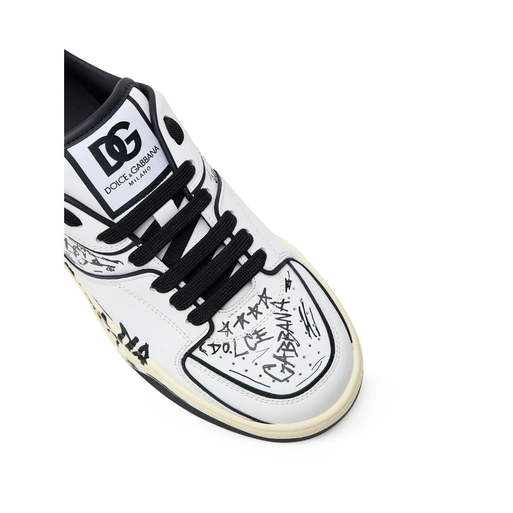 Dolce & Gabbana White Leather Low Top Sneakers