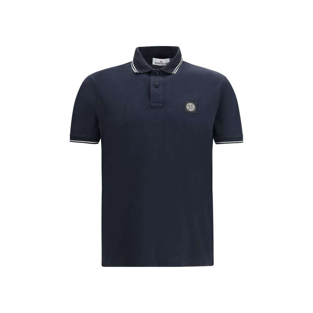 Stone Island Blue Cotton Polo Shirt