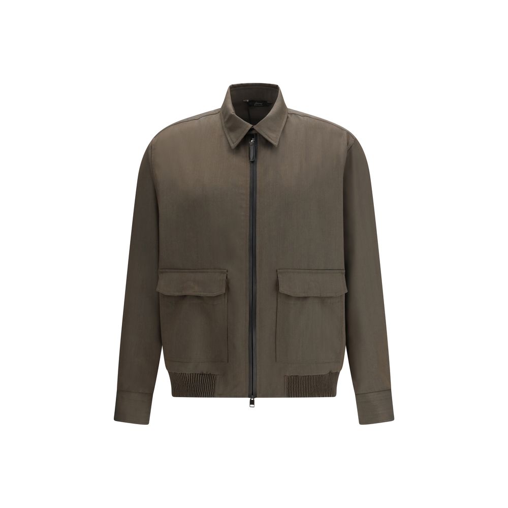 Brioni Bicolor Wool Full-Length Jacket