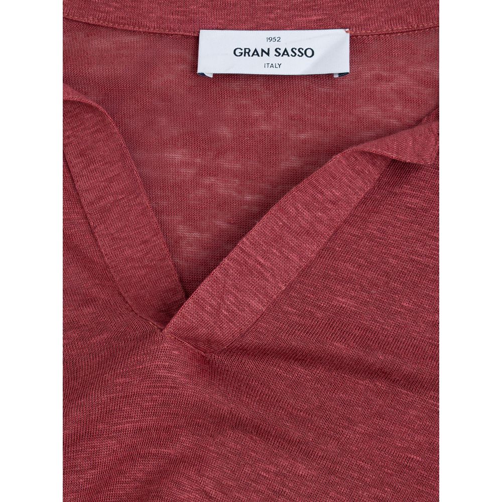 Gran Sasso Red Linen T-Shirt