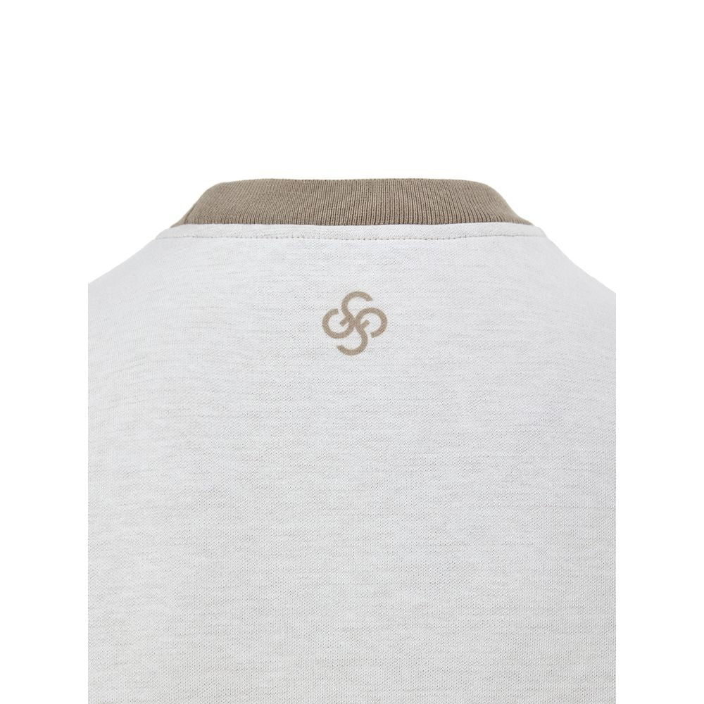 Gran Sasso White Cotton Hoodie