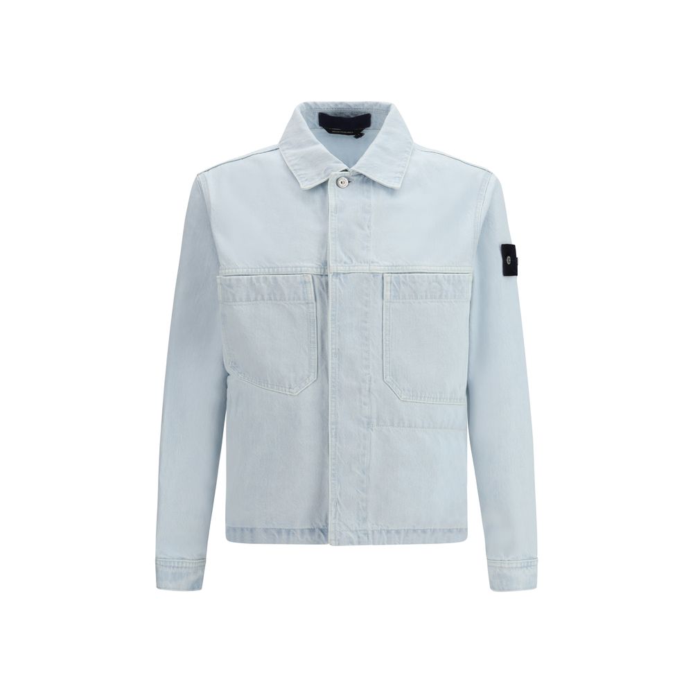 Stone Island Blue Cotton Denim Jacket