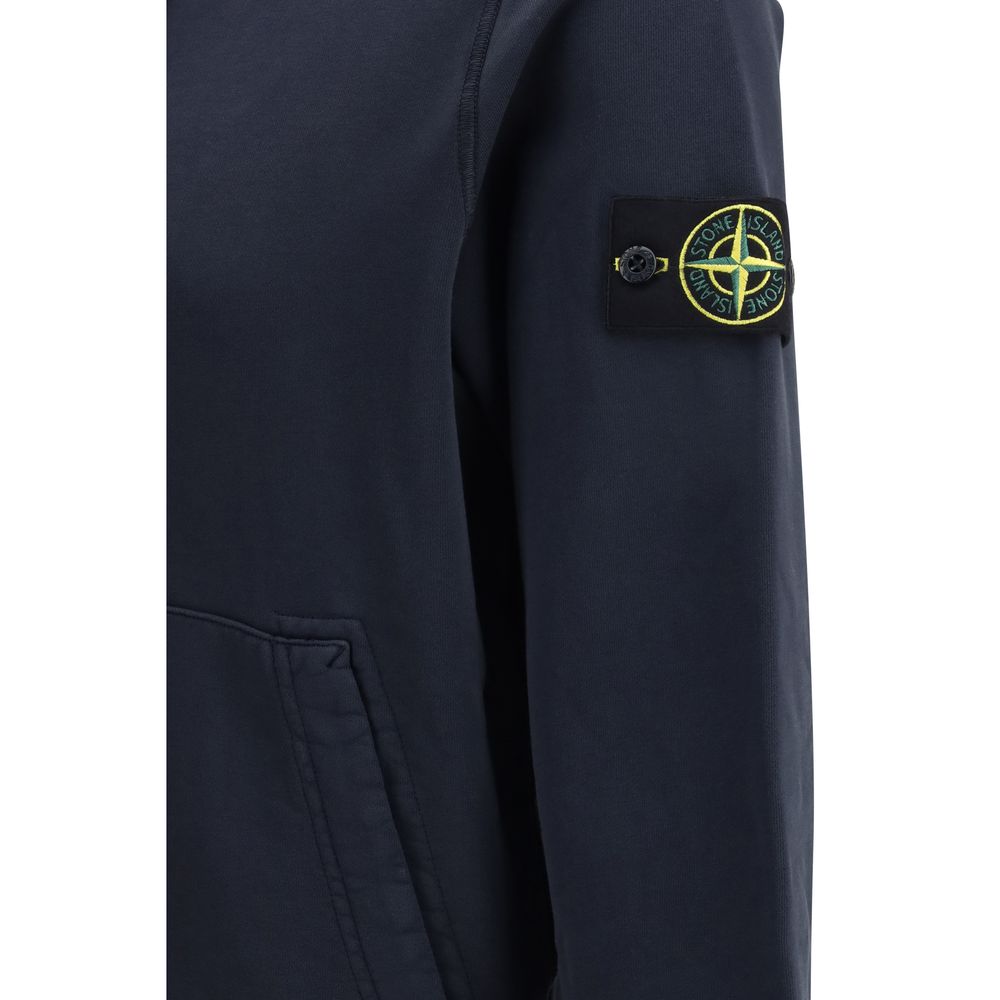 Stone Island Blue Cotton Sweatshirt