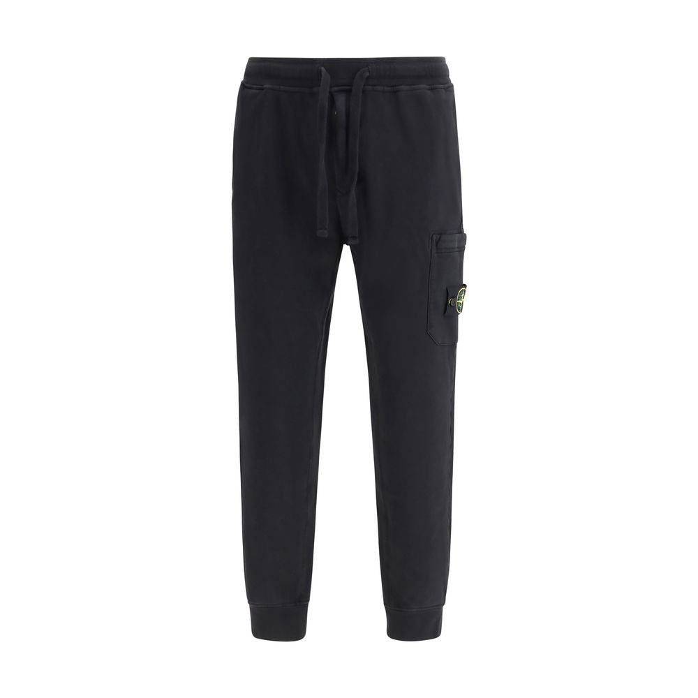Stone Island Black Cotton Athletic Pants