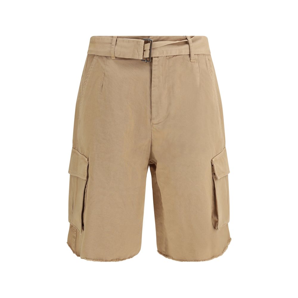 Laneus Beige Cotton Bermuda Shorts