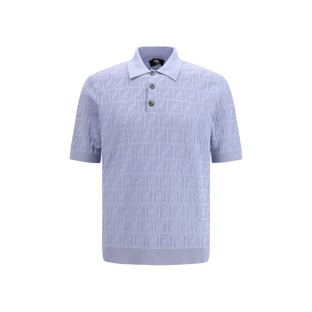 Fendi Blue Cotton Polo Shirt