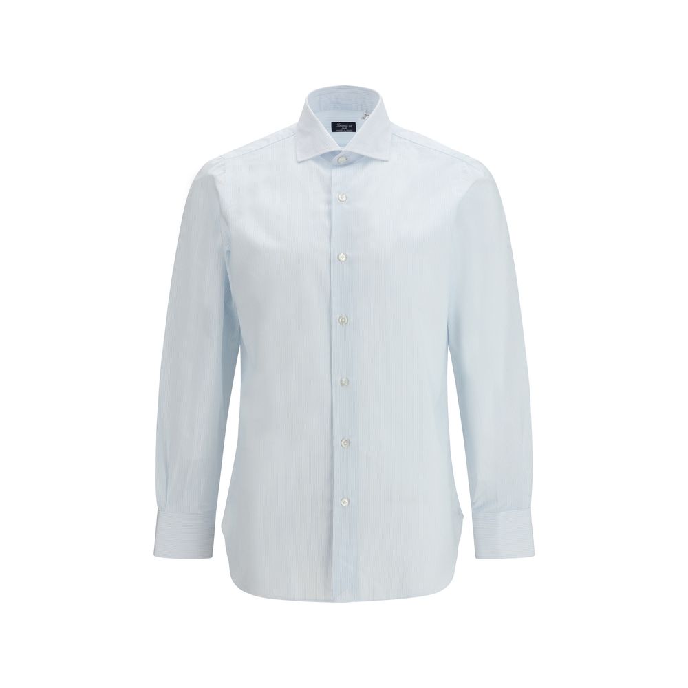 Finamore Blue Cotton Pattern Shirt