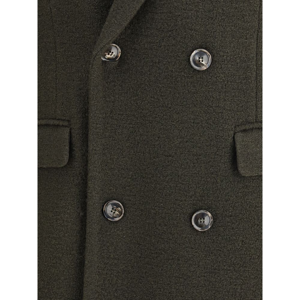 Cruna Bicolor Fleece Wool Coat