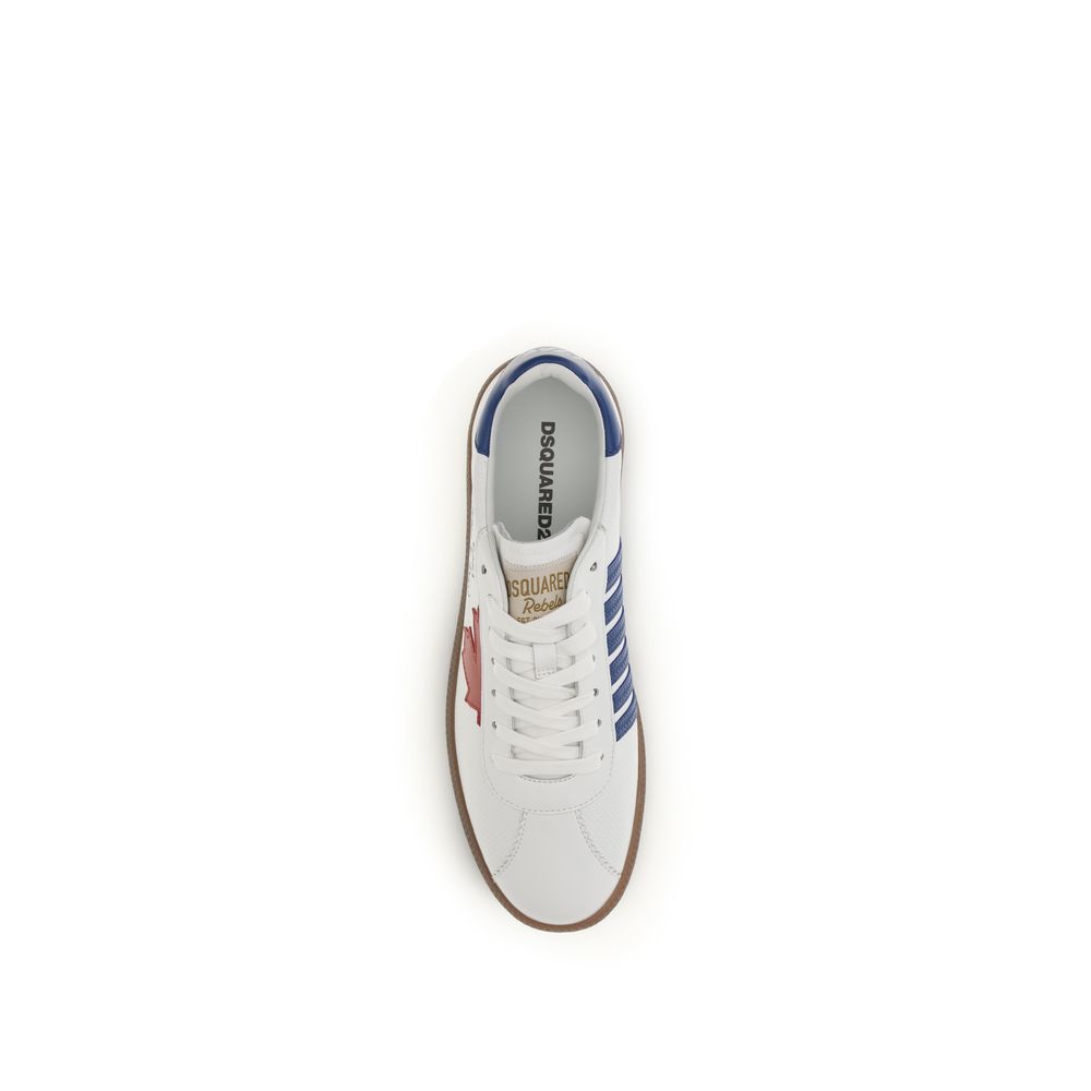 Dsquared² White Calf Leather Bos Taurus Chunky Sneakers