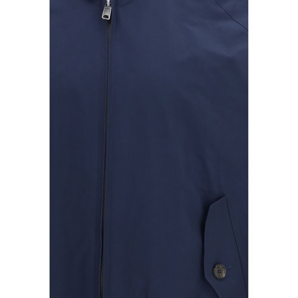 Baracuta Blue Polyester Biker Jacket