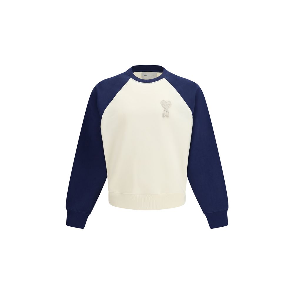 Ami Paris White Cotton Sweatshirt