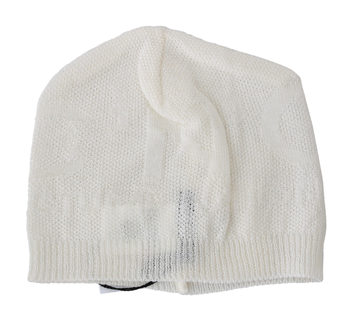 Costume National Beanie White Wool Blend Branded Hat