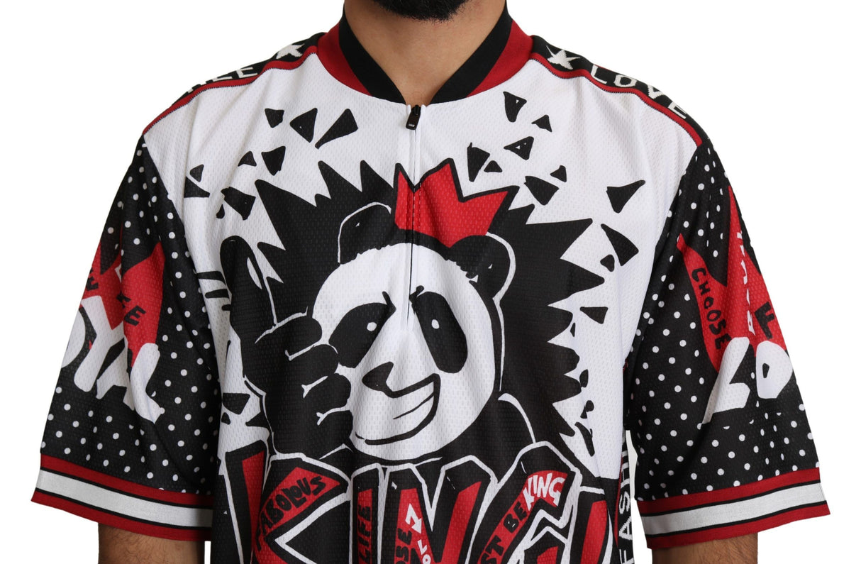 Dolce & Gabbana White King Panda Top Polyester Mens T-shirt
