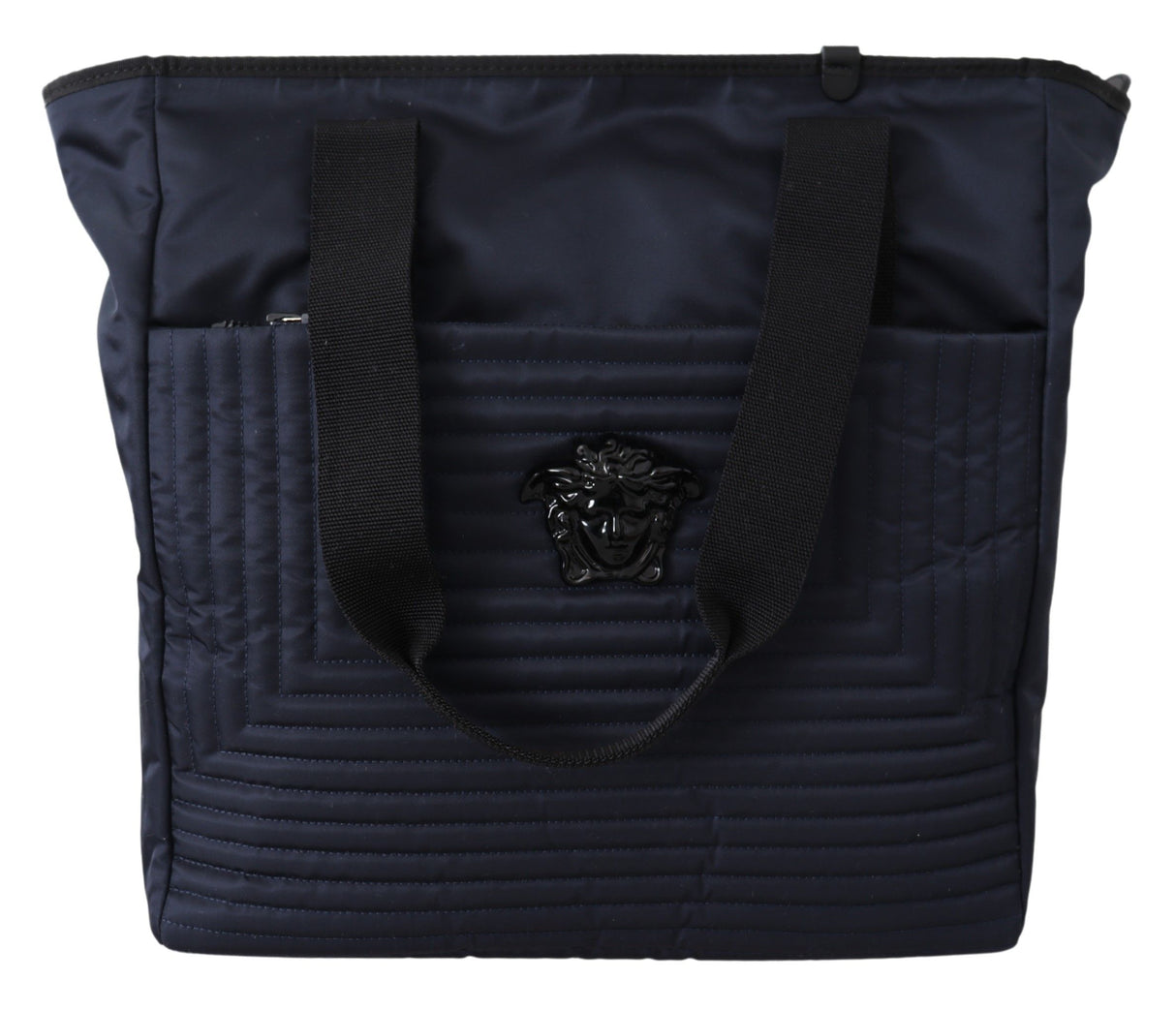 Versace Blue Nylon Tote Bag