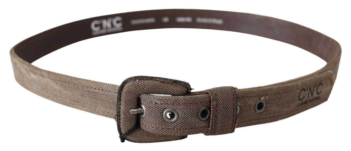 Costume National Brown Leather Logo Buckle Waist Belt