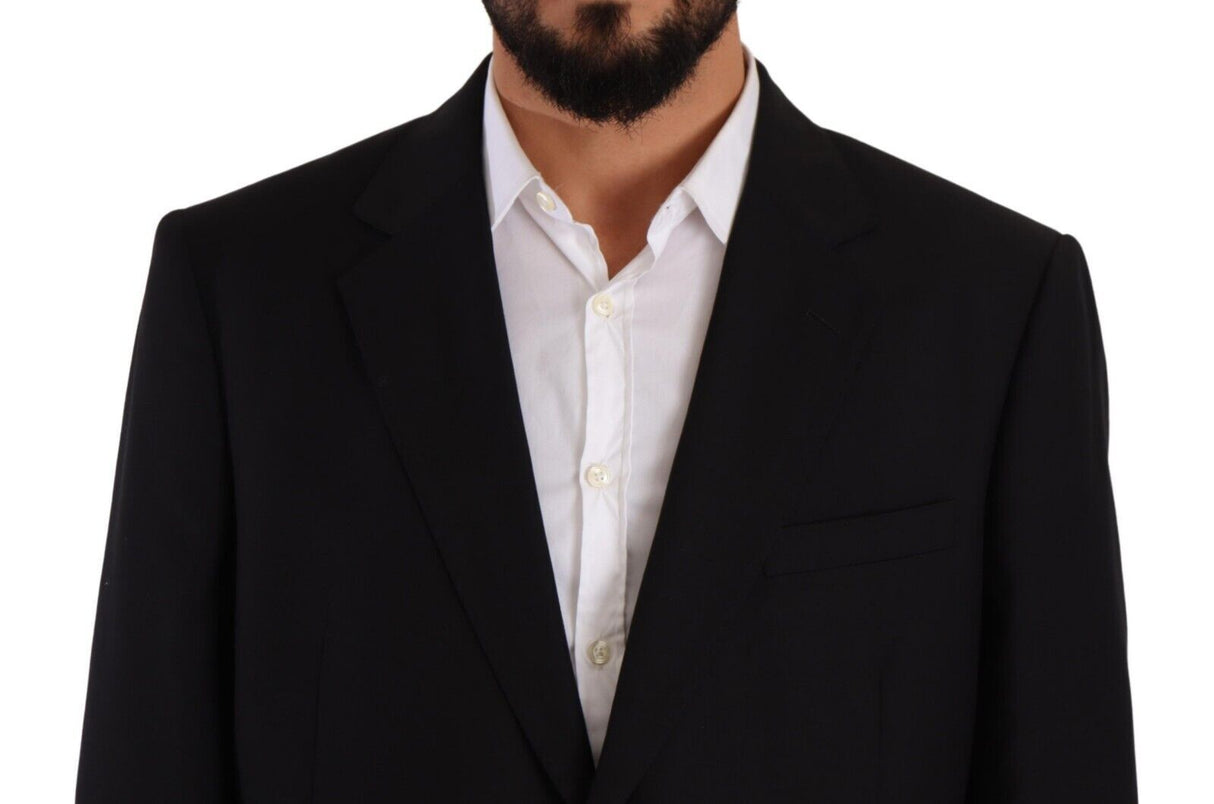 Domenico Tagliente Black Polyester Single Breasted Formal Suit