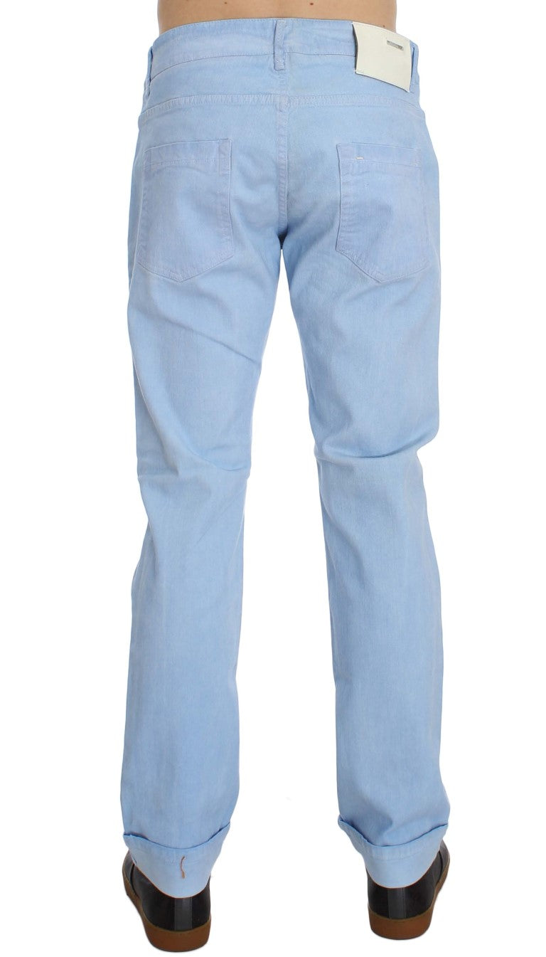Acht Blue Cotton Stretch Low Waist Fit Jeans