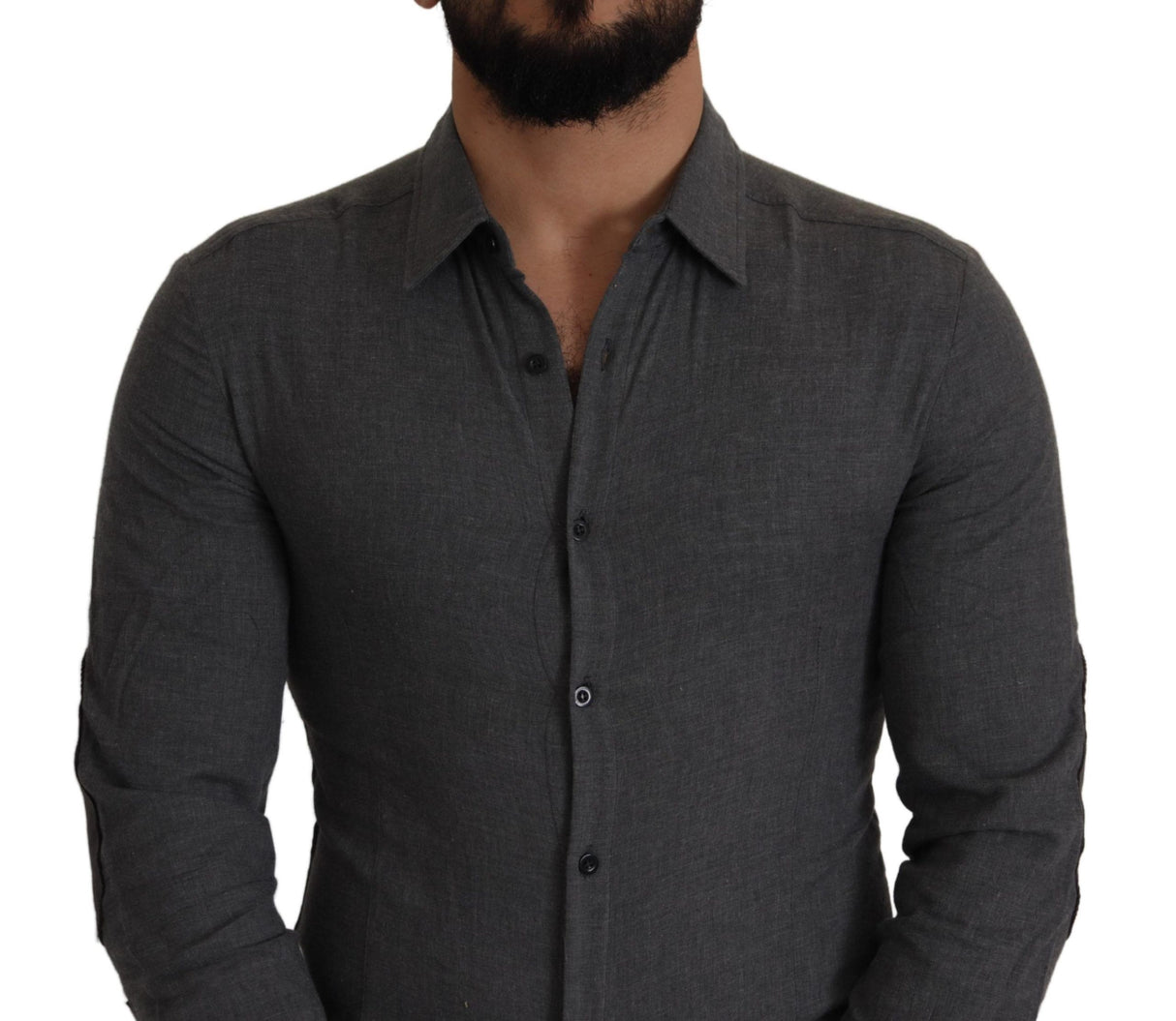 Costume National Dark Gray Cotton Casual Mens Shirt